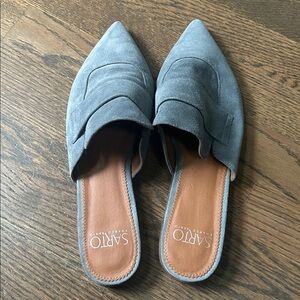 Sarto Gray Suede Mules